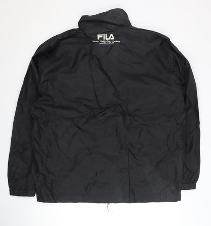 FILA Men's Black M Track Jacket Lightweight Full Zip Sportswear