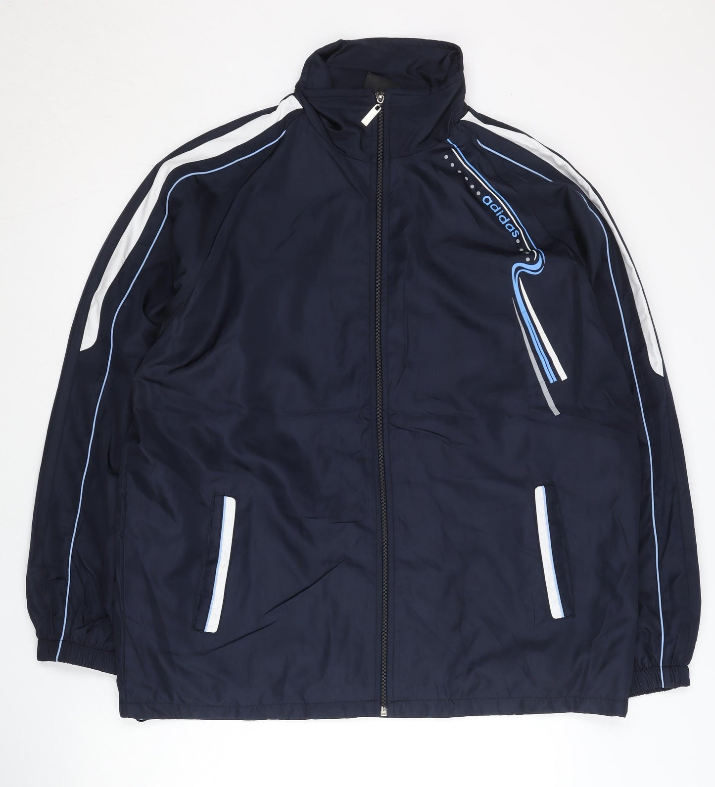 Adidas Men's Blue XL Track Jacket Full Zip Sports Activewear