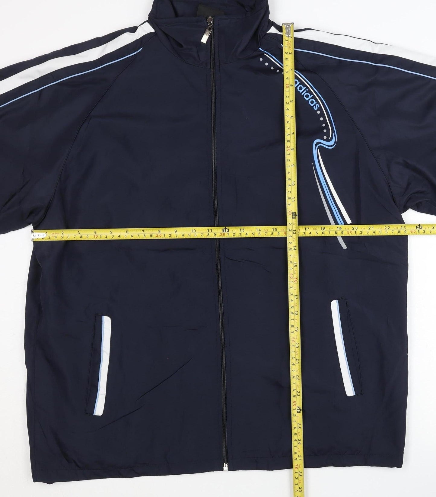 Adidas Men's Blue XL Track Jacket Full Zip Sports Activewear