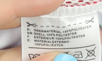 Kelme Men's White L Track Jacket Full Zip Lightweight Polyester Sportswear