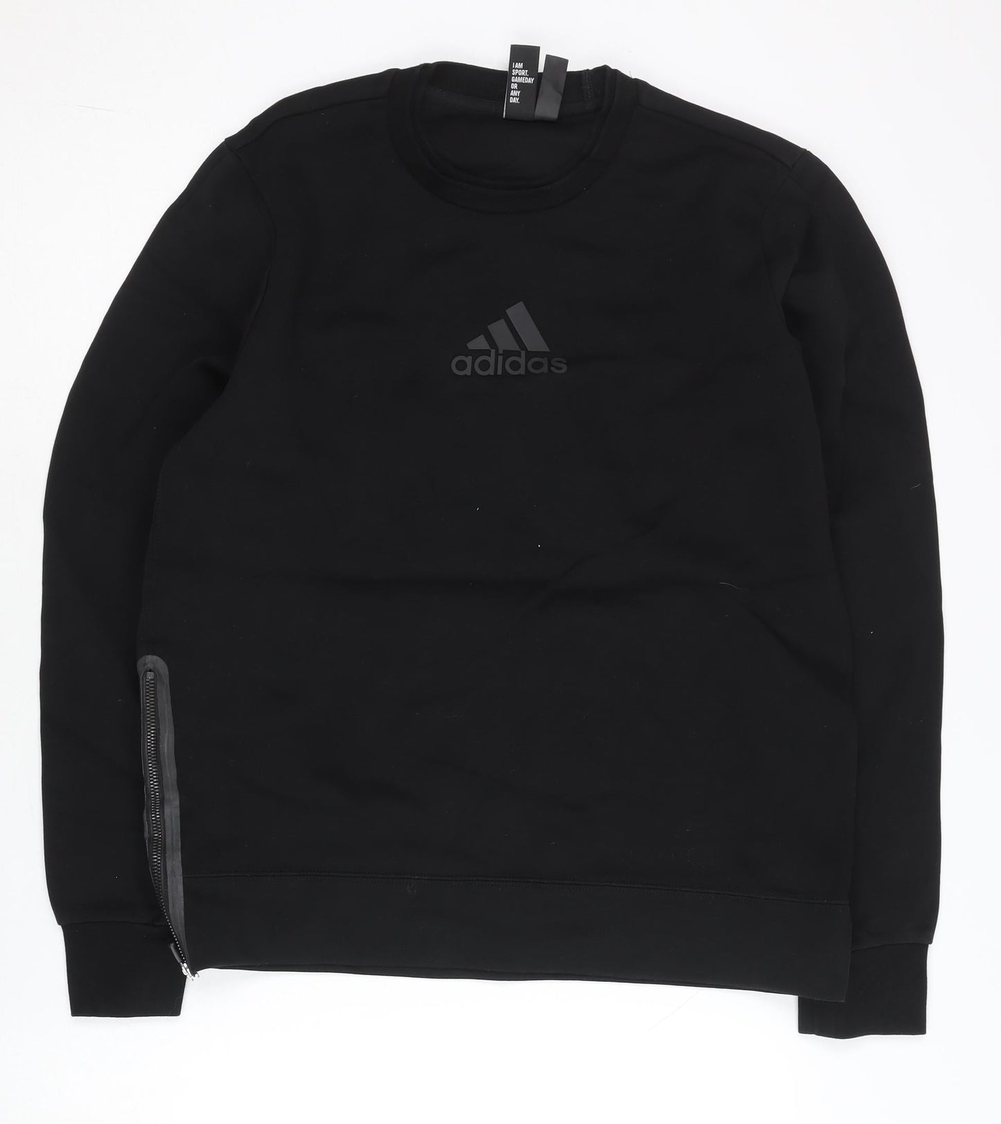 Adidas Men's Black M Pullover Sweatshirt with Side Zip