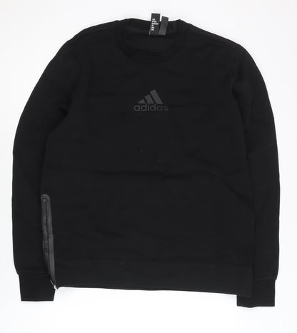 Adidas Men's Black M Pullover Sweatshirt with Side Zip