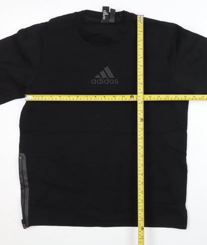 Adidas Men's Black M Pullover Sweatshirt with Side Zip