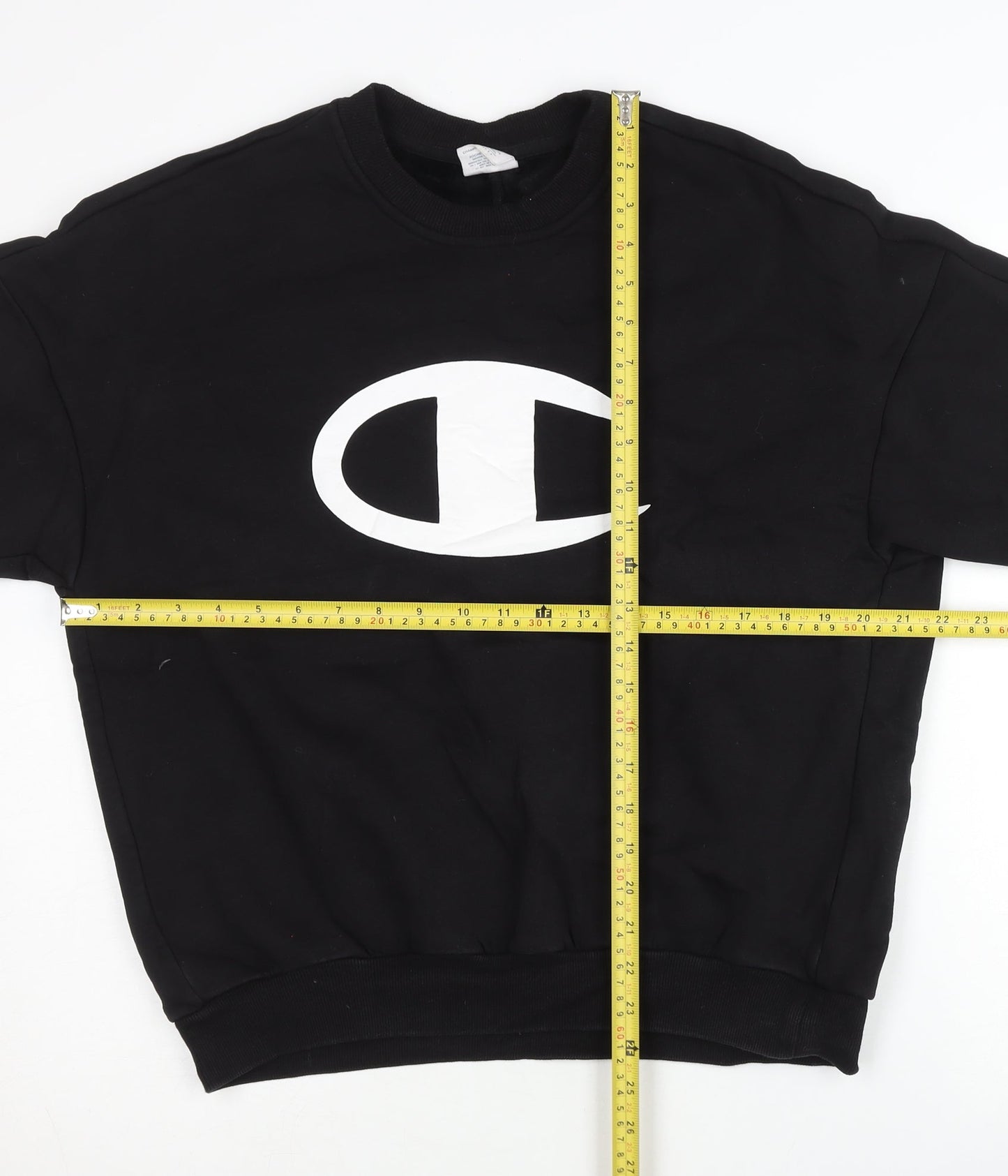 Champion Women's Black Small Pullover Sweatshirt Long Sleeve Logo