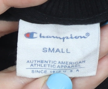 Champion Women's Black Small Pullover Sweatshirt Long Sleeve Logo