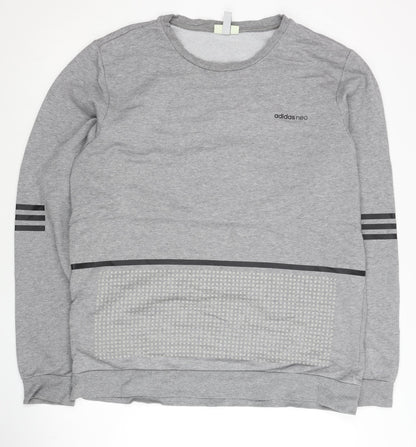Mens UK Size L adidas Grey Pullover Sweatshirt