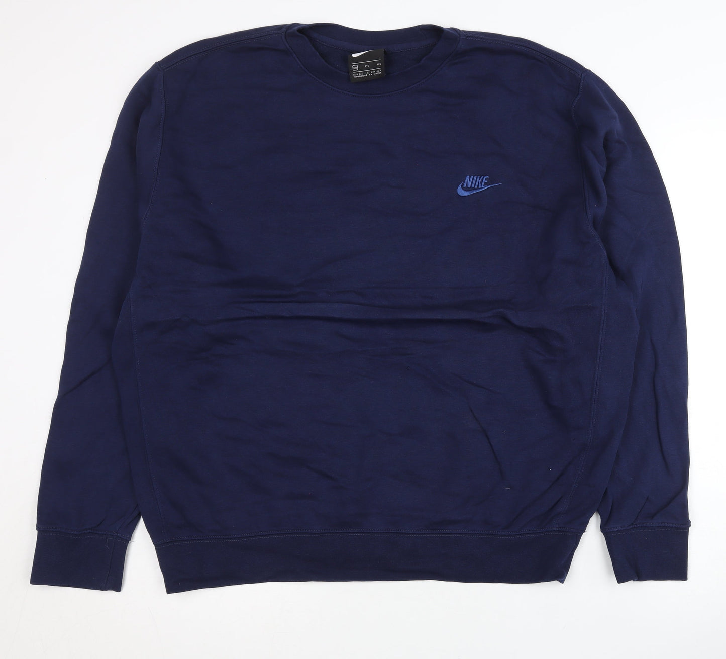 Nike Unisex Blue 2XL Pullover Sweatshirt Crew Neck Logo Sports