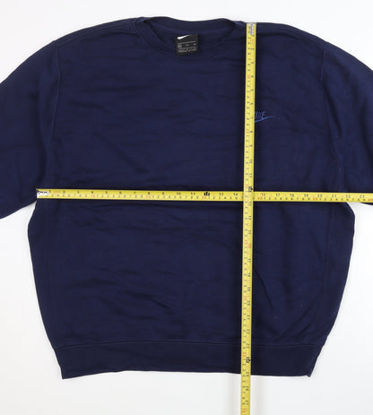 Nike Unisex Blue 2XL Pullover Sweatshirt Crew Neck Logo Sports