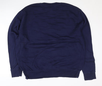 Nike Unisex Blue 2XL Pullover Sweatshirt Crew Neck Logo Sports