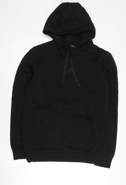 Adidas Men's Black Pullover Hoodie M Logo Graphic Sportswear