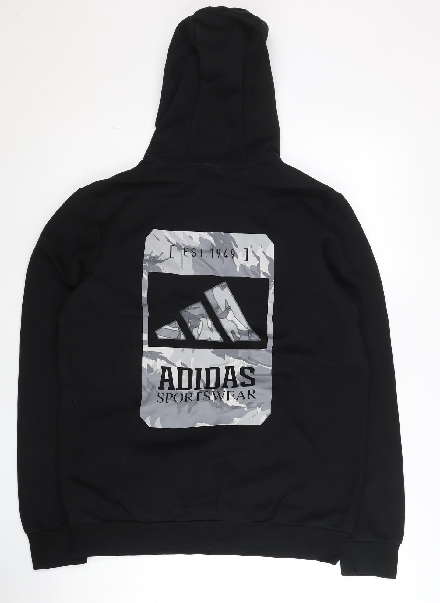 Adidas Men's Black Pullover Hoodie M Logo Graphic Sportswear
