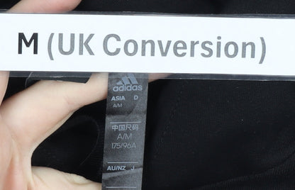 Adidas Men's Black Pullover Hoodie M Logo Graphic Sportswear