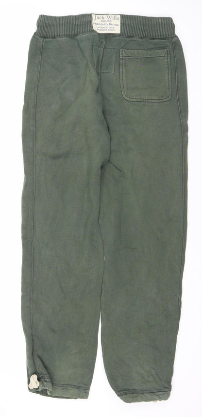 Jack Wills Men's Green XS Jogger Fleece Cotton Tapered Trousers
