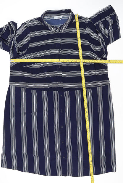 LIVE FOR THE WEEKEND Women’s Blue Striped Shirt Dress Size 22