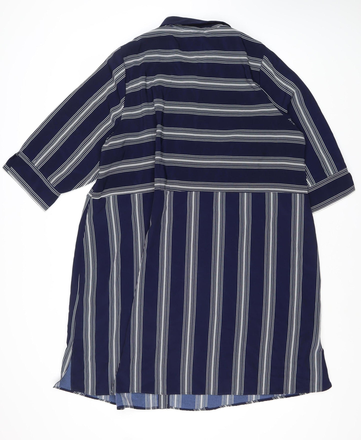 LIVE FOR THE WEEKEND Women’s Blue Striped Shirt Dress Size 22