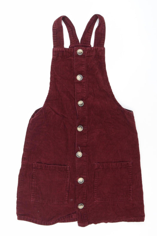 Denim Co. Women’s Burgundy Corduroy Pinafore Dress Size 6