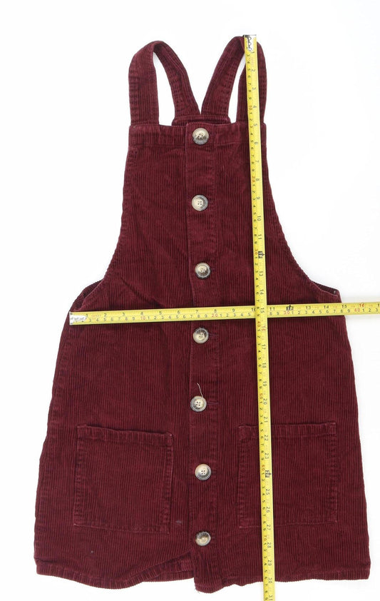 Denim Co. Women’s Burgundy Corduroy Pinafore Dress Size 6