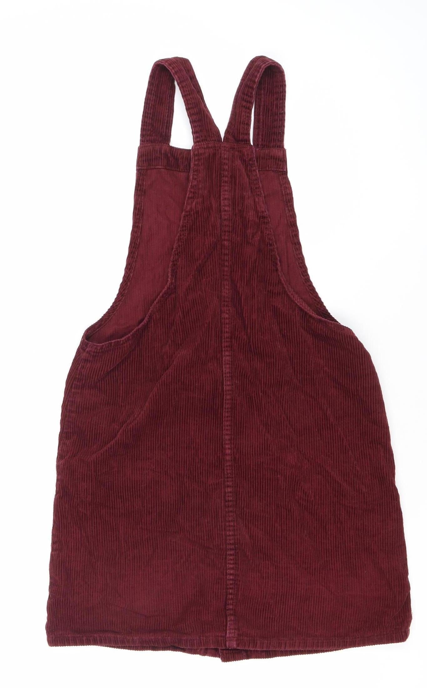Denim Co. Women’s Burgundy Corduroy Pinafore Dress Size 6
