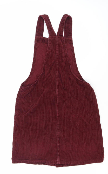 Denim Co. Women’s Burgundy Corduroy Pinafore Dress Size 6