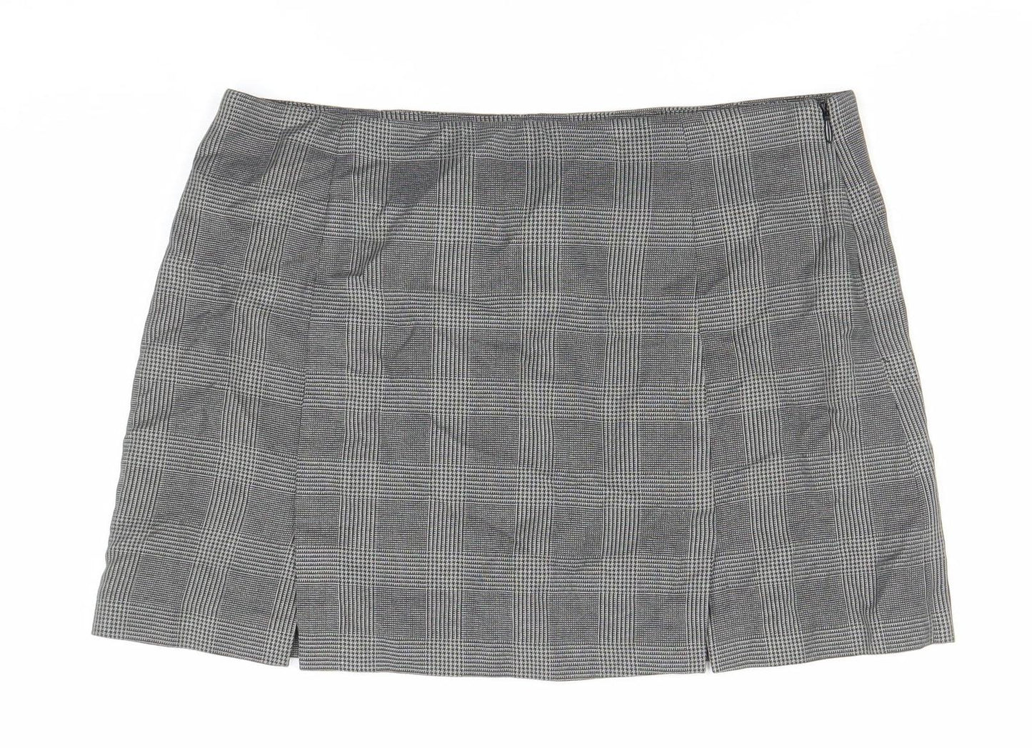 Jack Wills Women’s Grey Check Pencil Skirt Size 12 Lined Twill