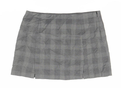Jack Wills Women’s Grey Check Pencil Skirt Size 12 Lined Twill