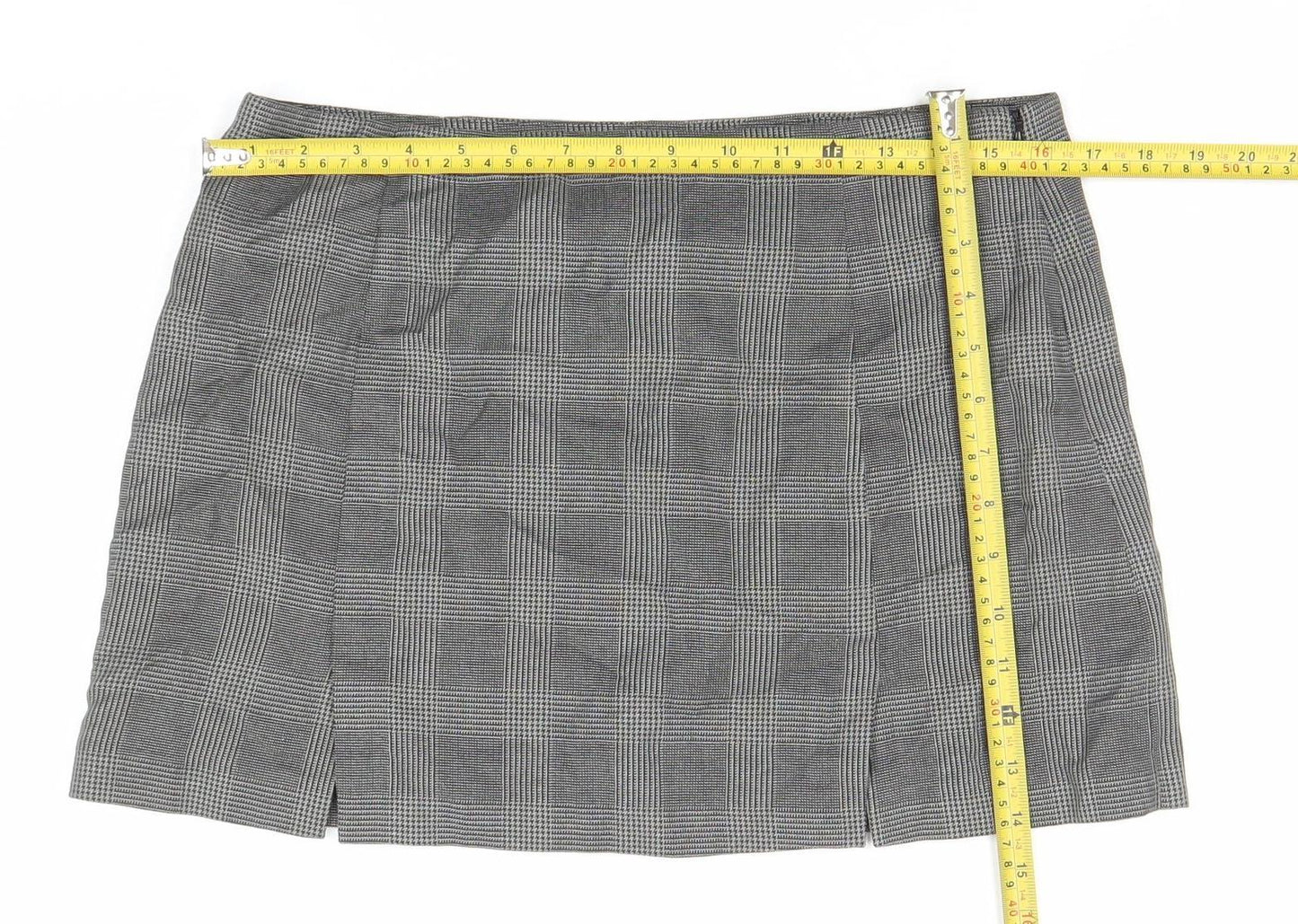 Jack Wills Women’s Grey Check Pencil Skirt Size 12 Lined Twill