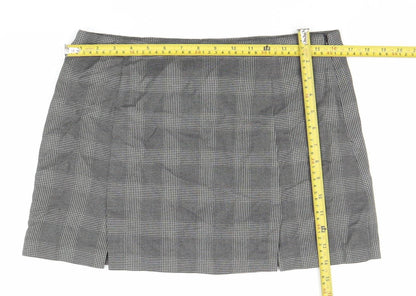 Jack Wills Women’s Grey Check Pencil Skirt Size 12 Lined Twill