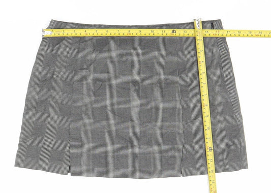 Jack Wills Women’s Grey Check Pencil Skirt Size 12 Lined Twill