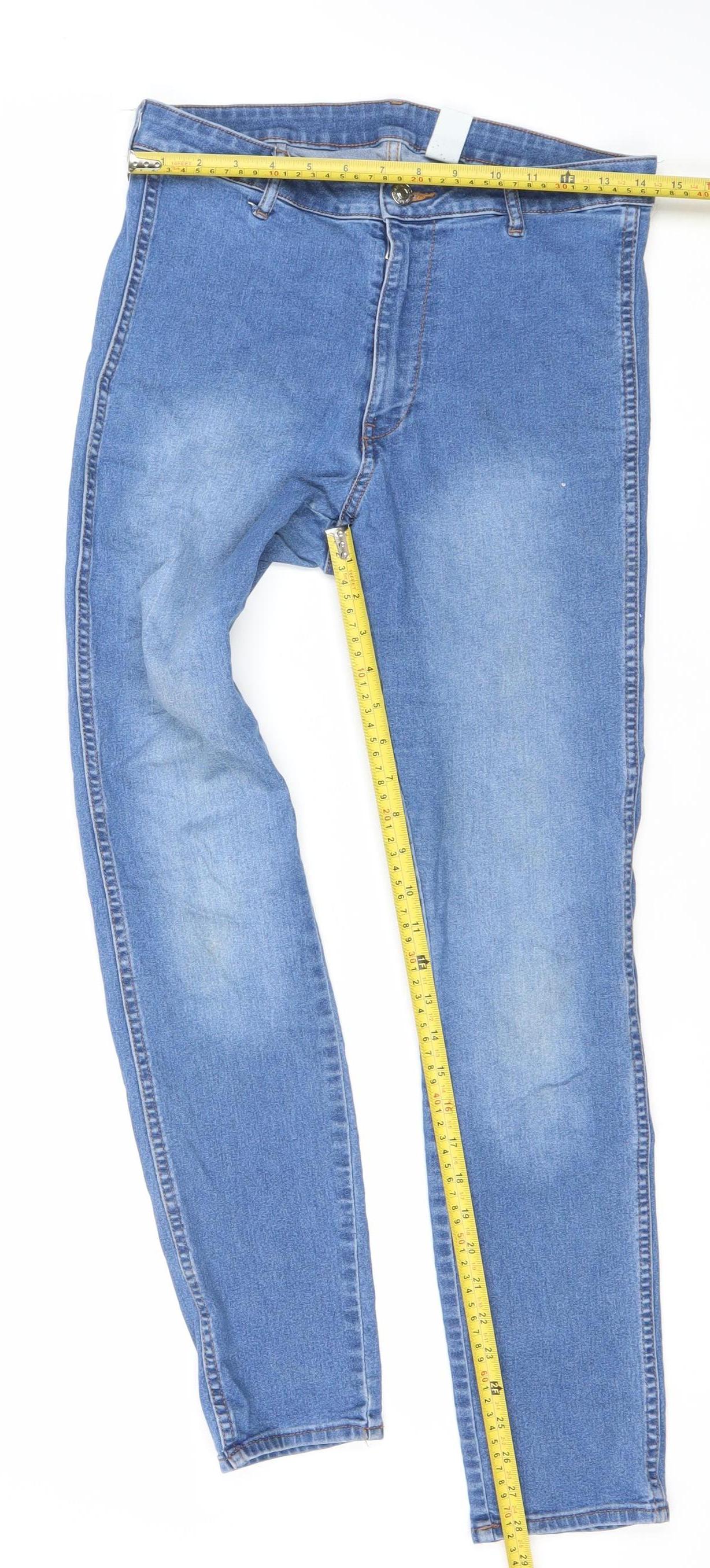 &Denim Women’s Blue High Waist Skinny Ankle Jeans Size 32