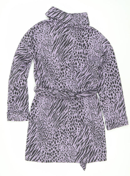 River Island Women’s Purple Animal Print Wrap Dress Size 8