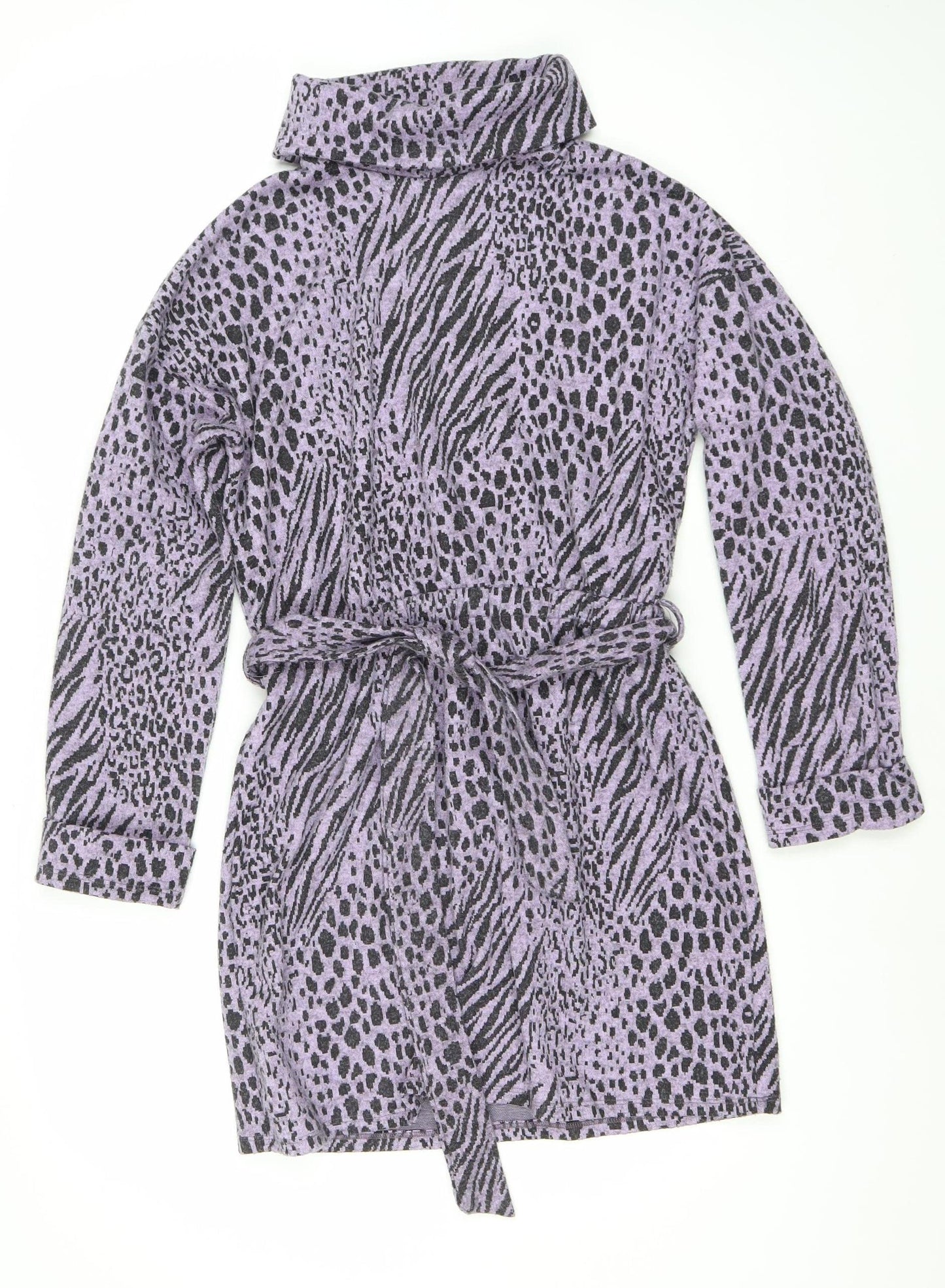 River Island Women’s Purple Animal Print Wrap Dress Size 8