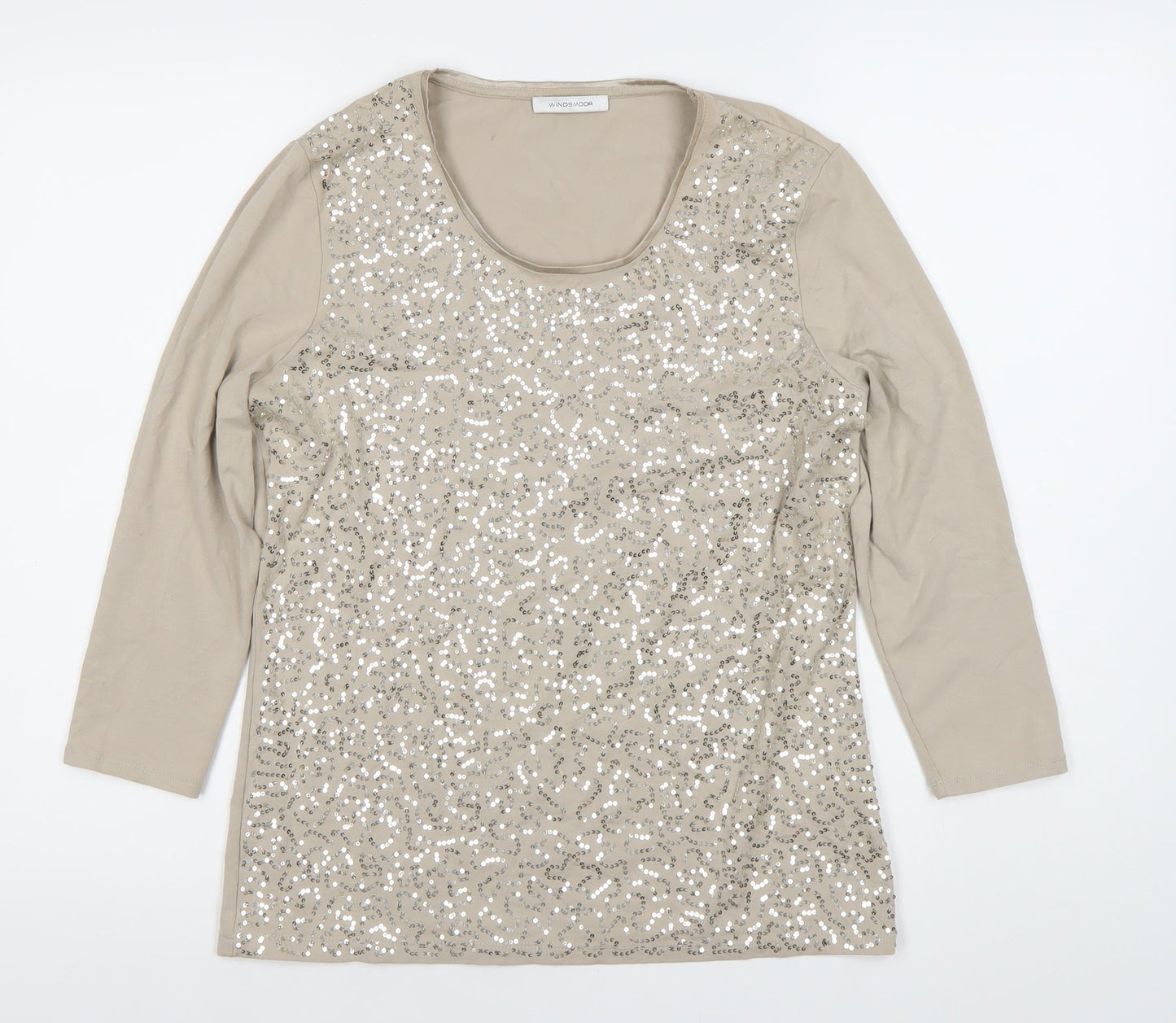 Womens UK Size S Windsmoor Beige Basic T-Shirt