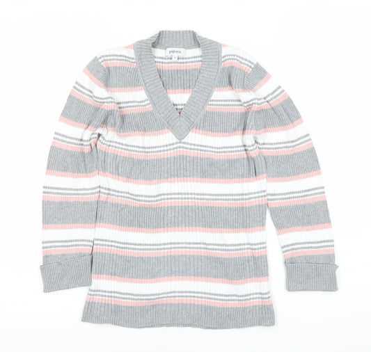 Womens UK Size 12 Papaya Multicoloured Pullover Jumper