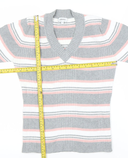 Womens UK Size 12 Papaya Multicoloured Pullover Jumper