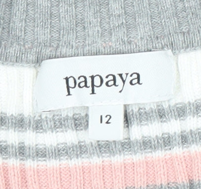 Womens UK Size 12 Papaya Multicoloured Pullover Jumper