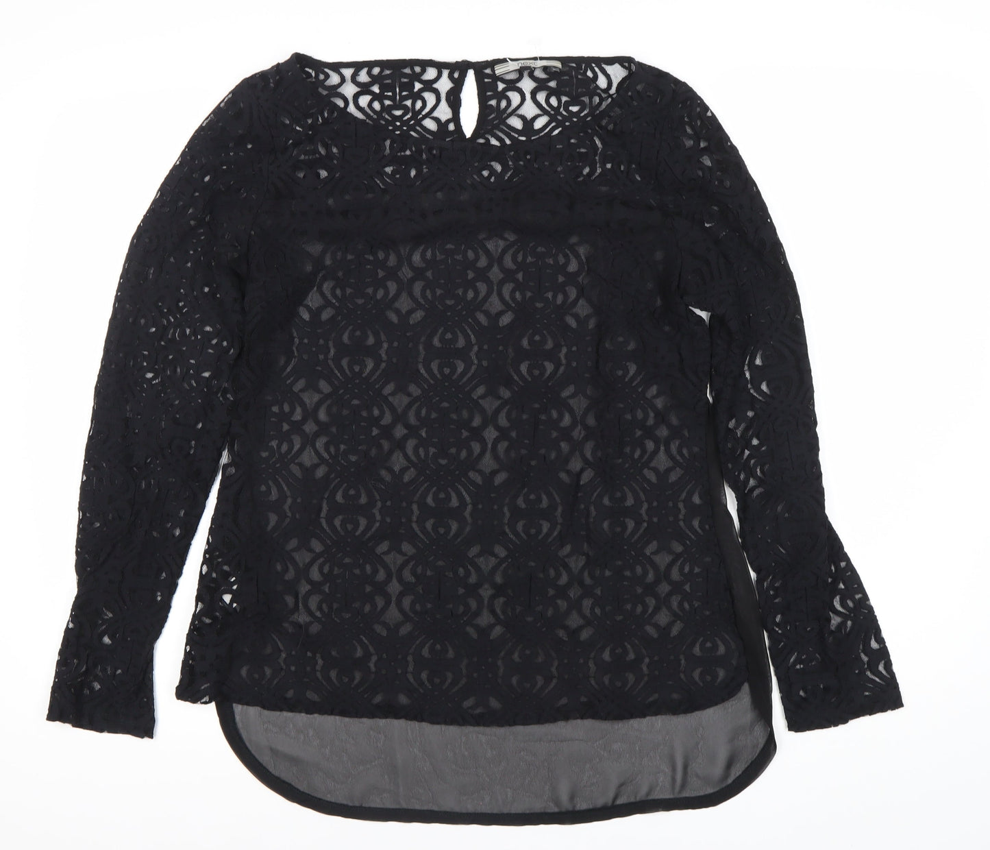 Womens UK Size 10 NEXT Black Tunic Blouse