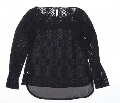 Womens UK Size 10 NEXT Black Tunic Blouse