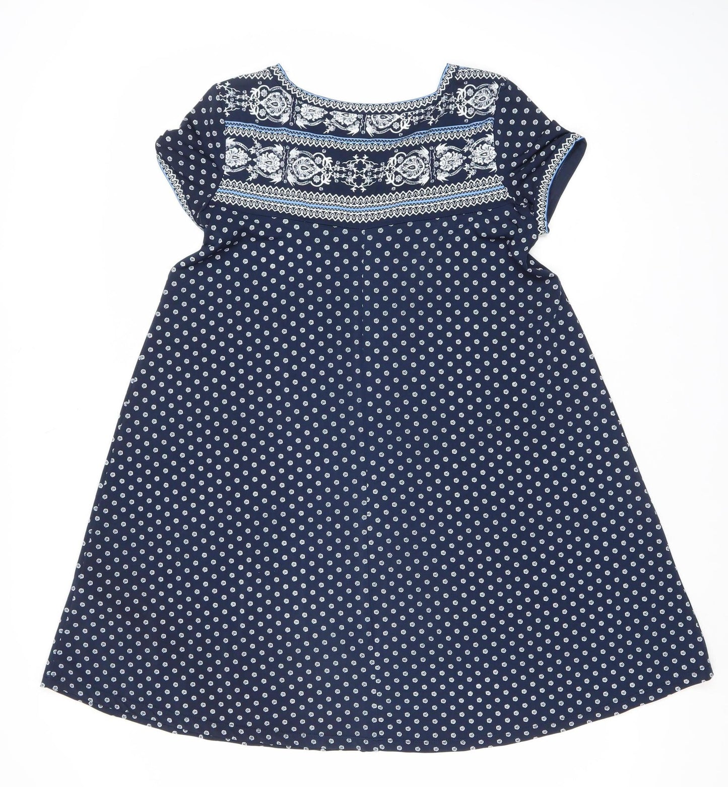 Max Studio Women’s Blue Polka Dot A-Line Dress Size S Knee Length