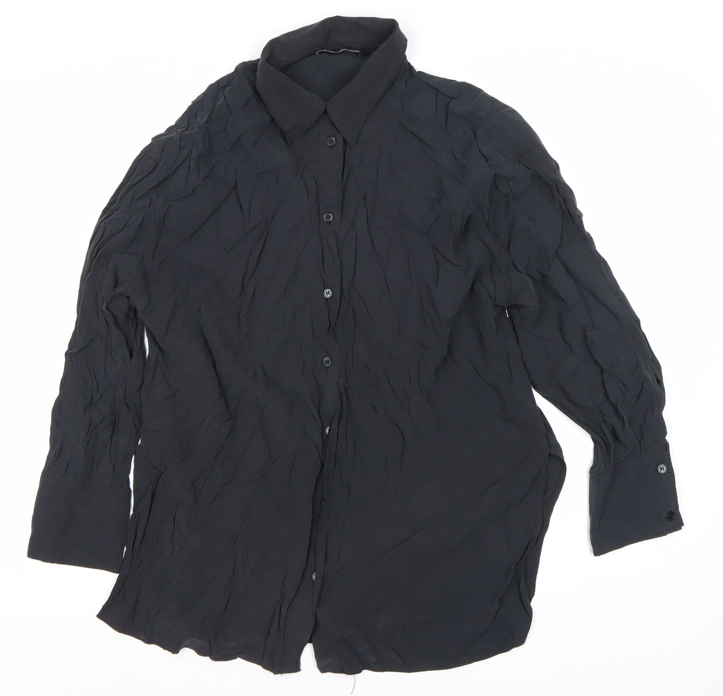 Zara Men’s Black Long Sleeve Modal Dress Shirt S Formal