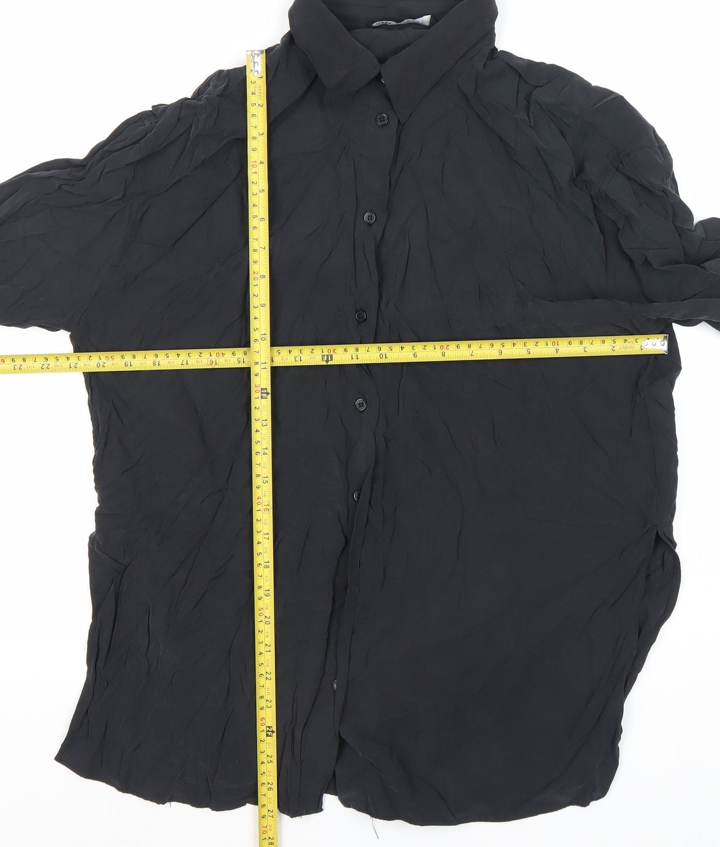 Zara Men’s Black Long Sleeve Modal Dress Shirt S Formal