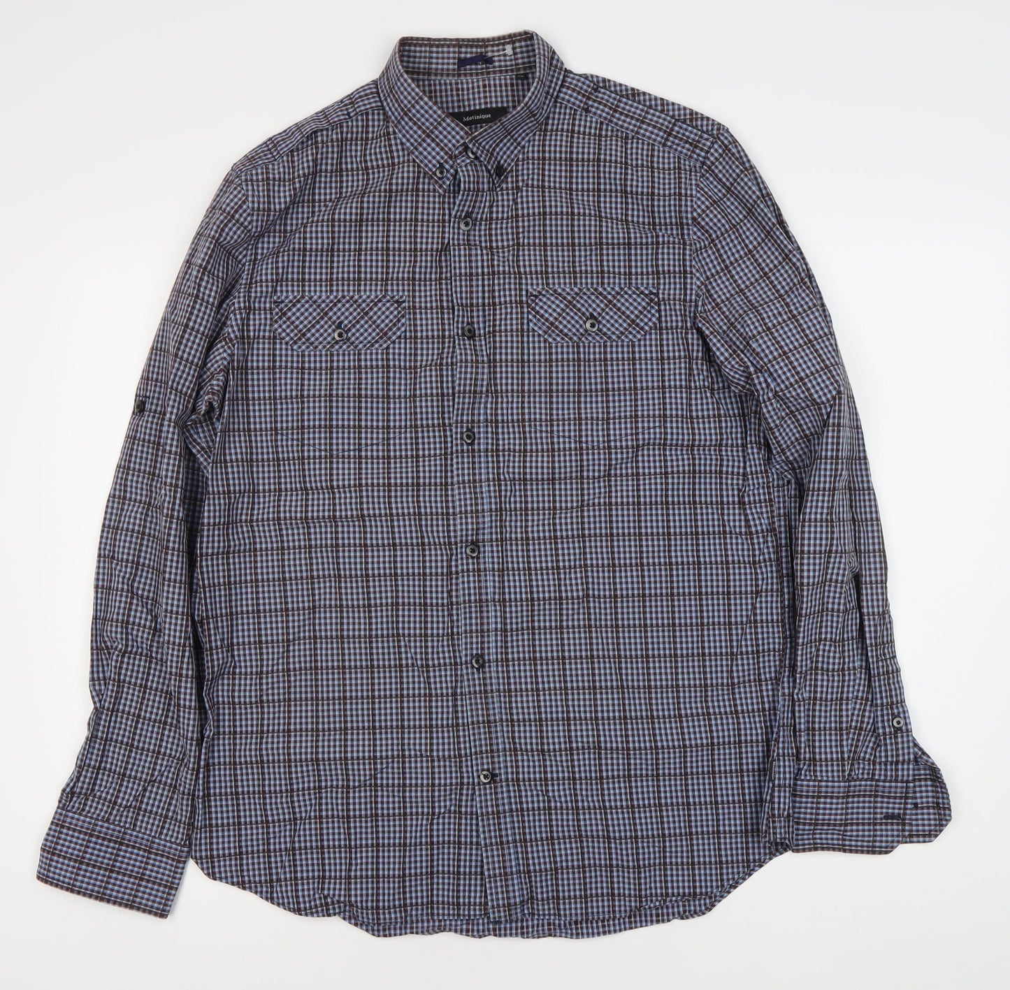 Mens UK Collar Size XL Matinique Smart Blue  Dress Shirt