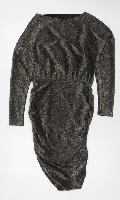 River Island Women’s Black Glitter Bodycon Mini Dress Size 8
