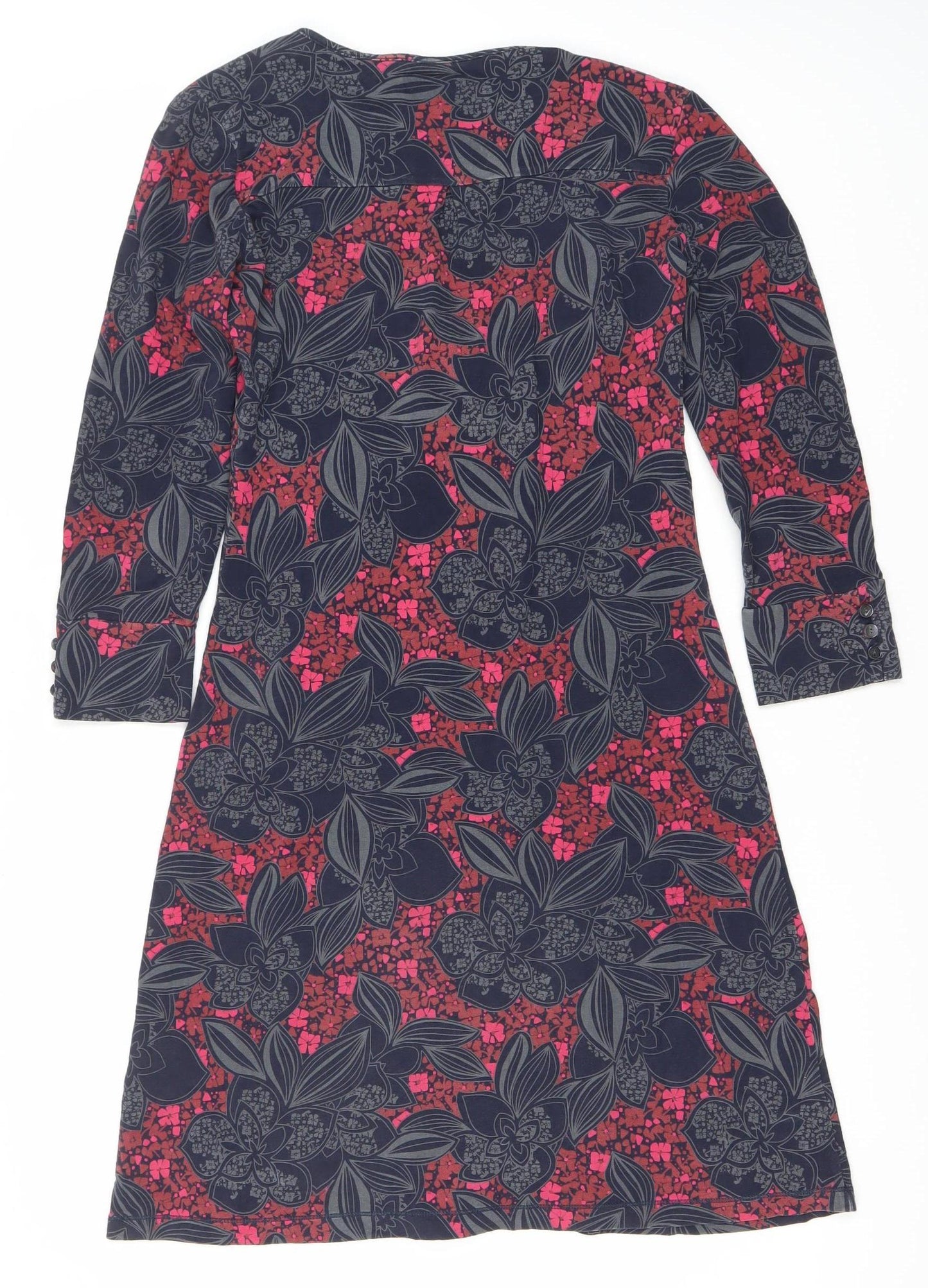 Mantaray Women's Multicoloured Floral Wrap Dress Size 8 Knee Length Jersey