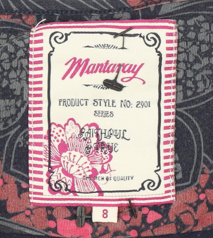 Mantaray Women's Multicoloured Floral Wrap Dress Size 8 Knee Length Jersey