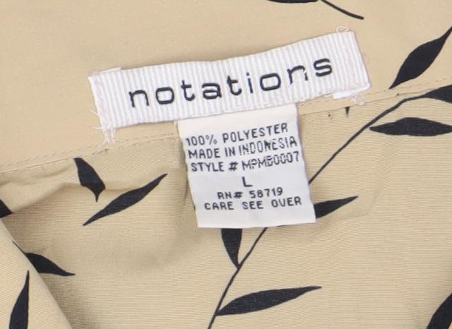Womens UK Size L Notations Beige Basic Button-Up