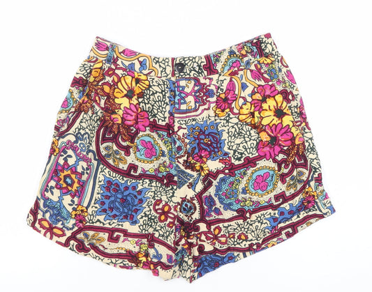 River Island Women’s Multicoloured Paisley Viscose Shorts Size 8
