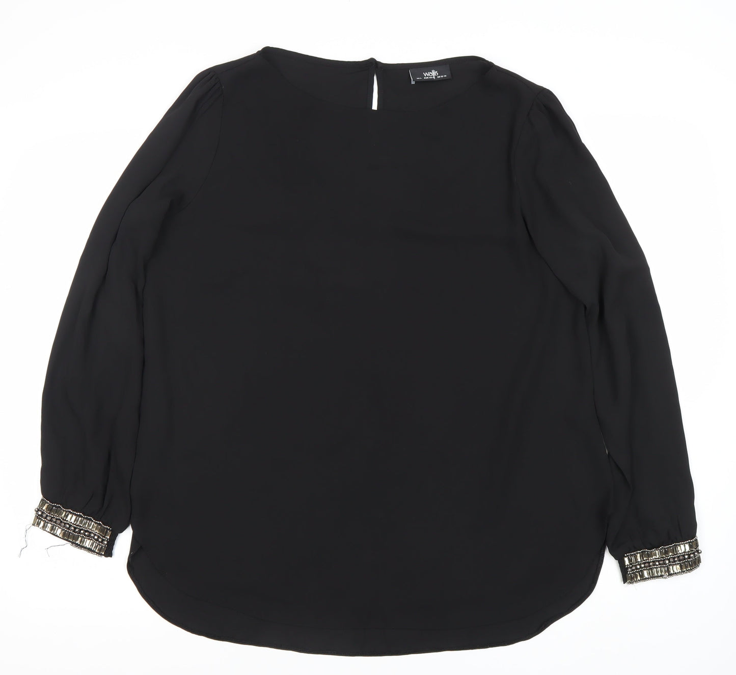 Womens UK Size L Wallis Black Basic Blouse