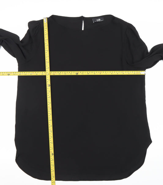 Womens UK Size L Wallis Black Basic Blouse
