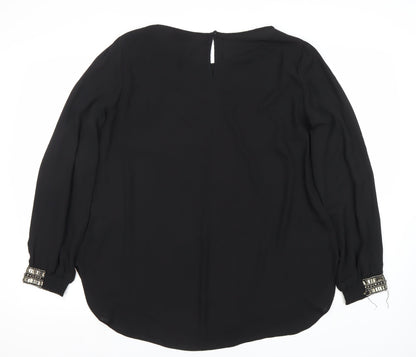 Womens UK Size L Wallis Black Basic Blouse
