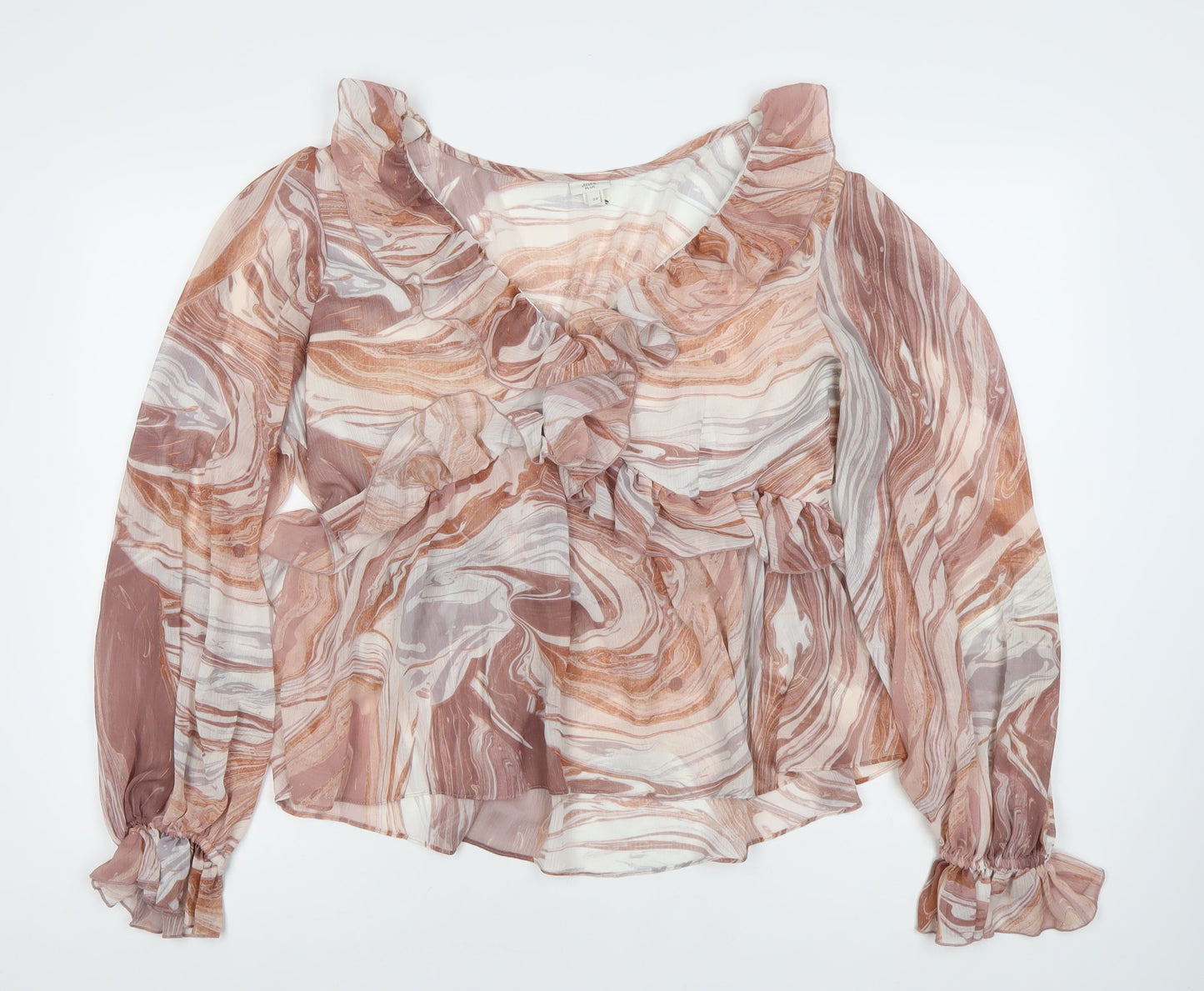 Womens UK Size 20 River Island Multicoloured Wrap Blouse